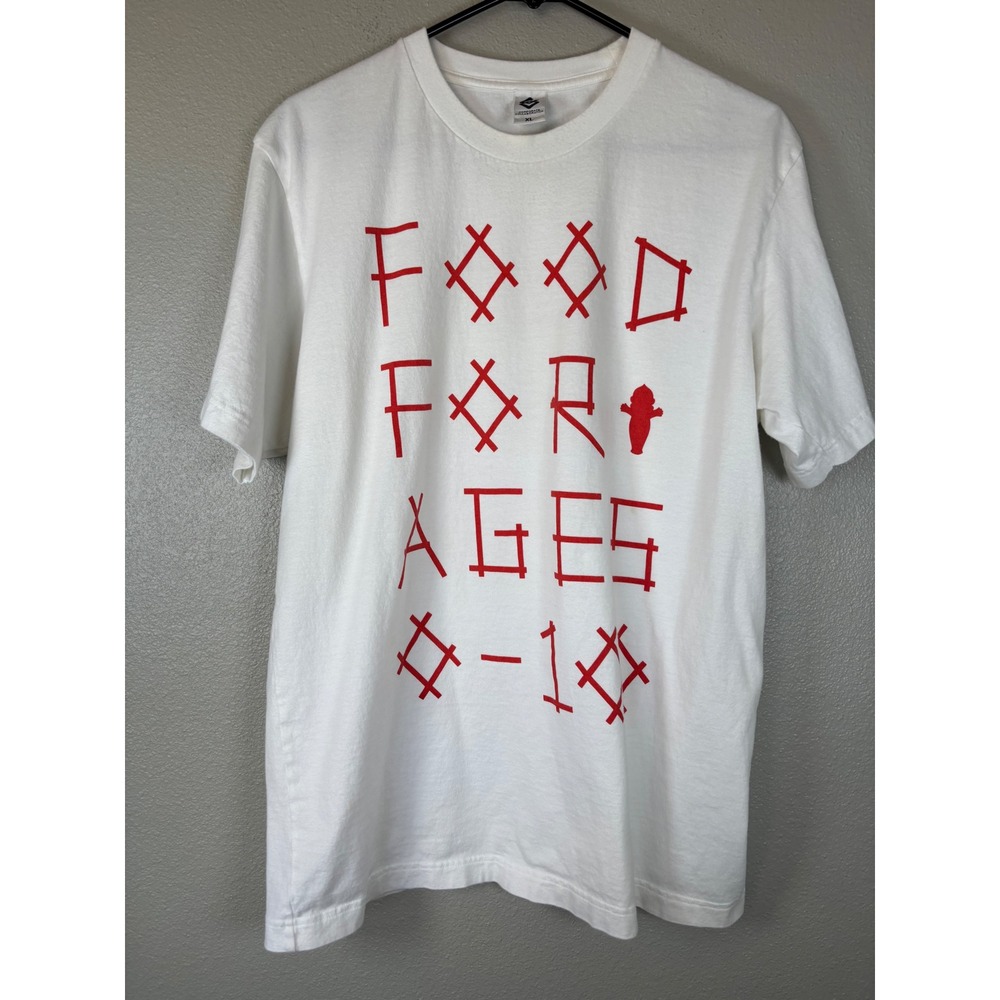 Kewpie Food For Ages 0-10 Graphic T Shirt XL White Red Corporate USA Rare Kawaii